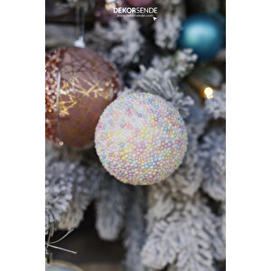 Yılbaşı Süsü Renkli Şekerli 3'lü Top 8 Cm
