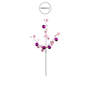 Yılbaşı Süsü Top Dal Pembe Fuşya 55 Cm