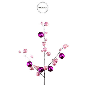 Yılbaşı Süsü Top Dal Pembe Fuşya 55 Cm