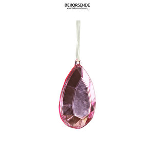 Yılbaşı Süsü Damla Taş Süs Pembe 13 Cm