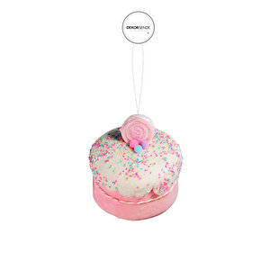 Yılbaşı Süsü Şekerlemeli Pasta Pembe 15cm