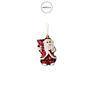 Yılbaşı Süsü 3'lü Noel Baba Ve Ev Kırmızı 6 Cm