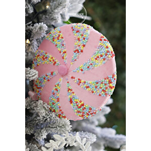 Yılbaşı Süsü Şekerlemeli Lolipop Pembe 56cm