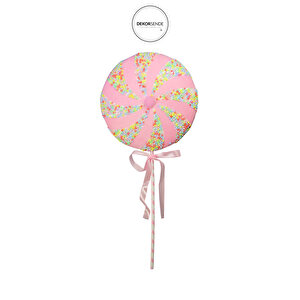 Yılbaşı Süsü Şekerlemeli Lolipop Pembe 56cm