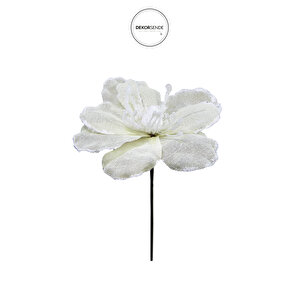 Yapay Keten Çiçek Ponsetya Krem 30 Cm