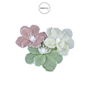 Yapay Keten Çiçek Ponsetya Krem 30 Cm