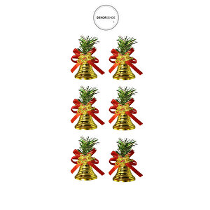 Yılbaşı Süsü 6'lı Mini Çan Altın 8 Cm