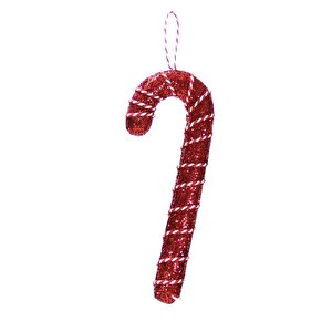 Yılbaşı Süsü İpli Baston Şeker Kırmızı 25 Cm