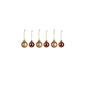 Yılbaşı Süsü 6'lı Top Bronz 4 Cm