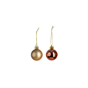 Yılbaşı Süsü 6'lı Top Bronz 4 Cm
