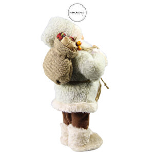 Polarlı Noel Baba Bej 30 Cm