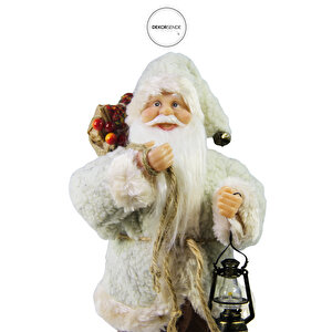 Polarlı Noel Baba Bej 30 Cm