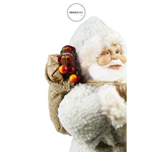 Polarlı Noel Baba Bej 30 Cm