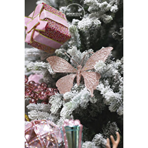 Yılbaşı Süsü Çubuklu Hediye Kutusu Fuşya 40 Cm