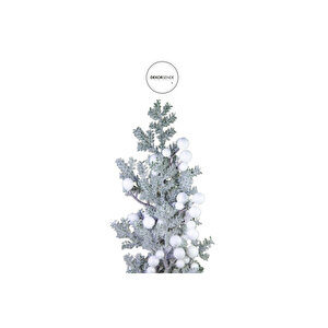Yılbaşı Süsü Karlı Beyaz Berry Dal Yeşil Beyaz 75 Cm