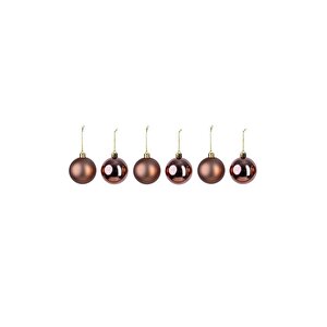 Yılbaşı Süsü 6'lı Top Kahverengi 6 Cm