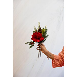 Yapay Yılbaşı Amerilis Buketi 45 Cm