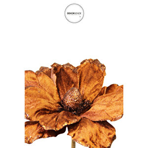 Yapay Kadife Çiçek Ponsetya Kahverengi 30 Cm