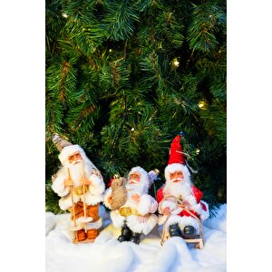 Kızaklı Noel Baba Altın 17 Cm