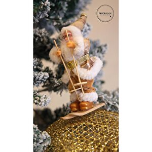 Kızaklı Noel Baba Altın 17 Cm