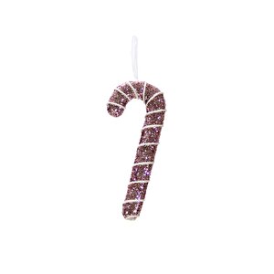Yılbaşı Süsü İpli Baston Şeker Pembe 17 Cm