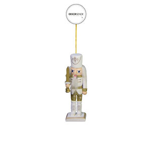 Yılbaşı Süsü Kurşun Asker Beyaz 13 Cm 4 Lü