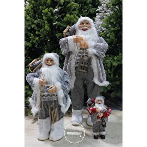 Noel Baba Gri 30 Cm