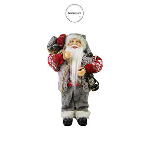 Noel Baba Gri 30 Cm