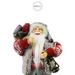 Noel Baba Gri 30 Cm