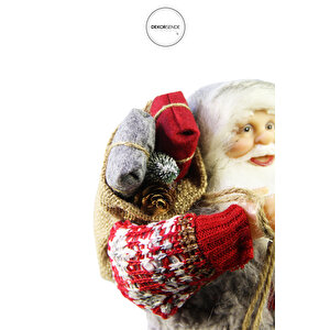 Noel Baba Gri 30 Cm