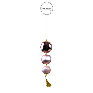 Yılbaşı Süsü Sarkıt Parlak Top Pembe 23 Cm