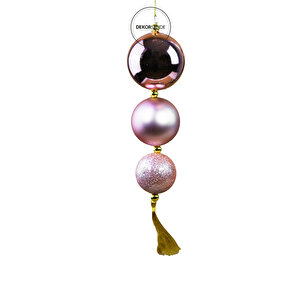 Yılbaşı Süsü Sarkıt Parlak Top Pembe 23 Cm