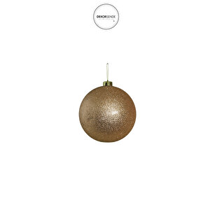 Yılbaşı Süsü Simli Top Bronz 20 Cm