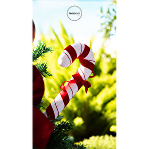 Yılbaşı Süsü Baston Şeker Kırmızı 50 Cm