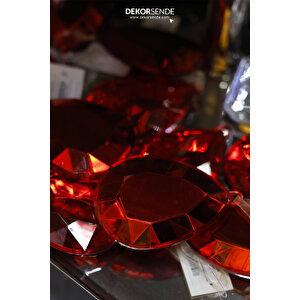 Yılbaşı Süsü Damla Taş Süs Kırmızı 13 Cm