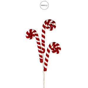 Yılbaşı Süsü Çizgili Baston Pike Kırmızı Beyaz 40 Cm