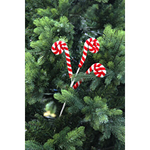Yılbaşı Süsü Çizgili Baston Pike Kırmızı Beyaz 40 Cm