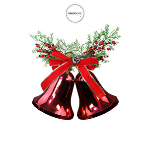Yılbaşı Süsü Berryli Kozalaklı Çan Kırmızı 30 Cm