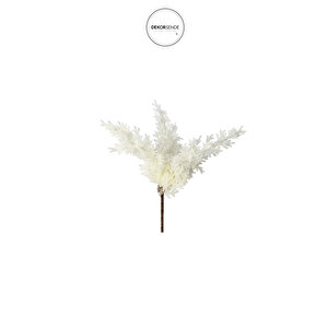 Yılbaşı Süsü Selvi Çam Demeti Beyaz 15 Cm