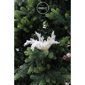 Yılbaşı Süsü Selvi Çam Demeti Beyaz 15 Cm