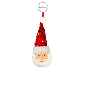 Yılbaşı Süsü Noel Baba Kafası Kırmızı 25 Cm