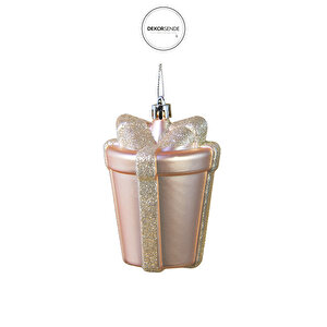 Yılbaşı Süsü Simli Mat Hediye Paketi 2'li Rose 10 Cm