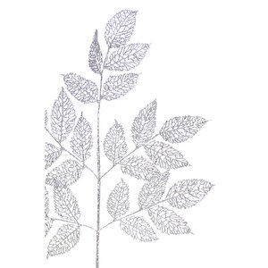 Yapay Simli Dantel Yaprak Gümüş 86 Cm