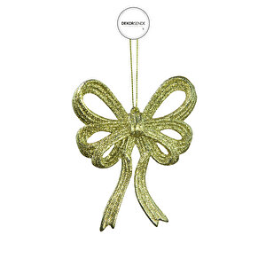 Yılbaşı Süsü Simli Kurdele Altın Gold 16 Cm