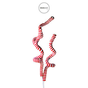 Yılbaşı Süsü Boynuz Dal Kırmızı Beyaz 98 Cm