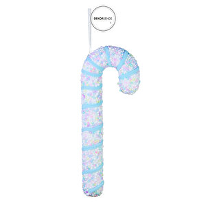 Yılbaşı Süsü Pastel Renk Baston Mavi Pembe 25 Cm