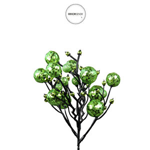 Yılbaşı Süsü Simli Pullu Mini Berry Yeşil 20 Cm