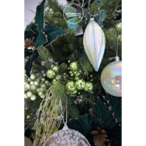 Yılbaşı Süsü Simli Pullu Mini Berry Yeşil 20 Cm