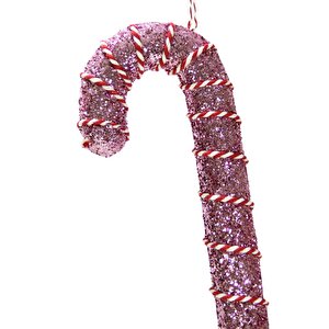 Yılbaşı Süsü İpli Baston Şeker Pembe 25 Cm