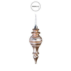 Yılbaşı Süsü Simli Fırıldak 3'lü Top Rose 14 Cm